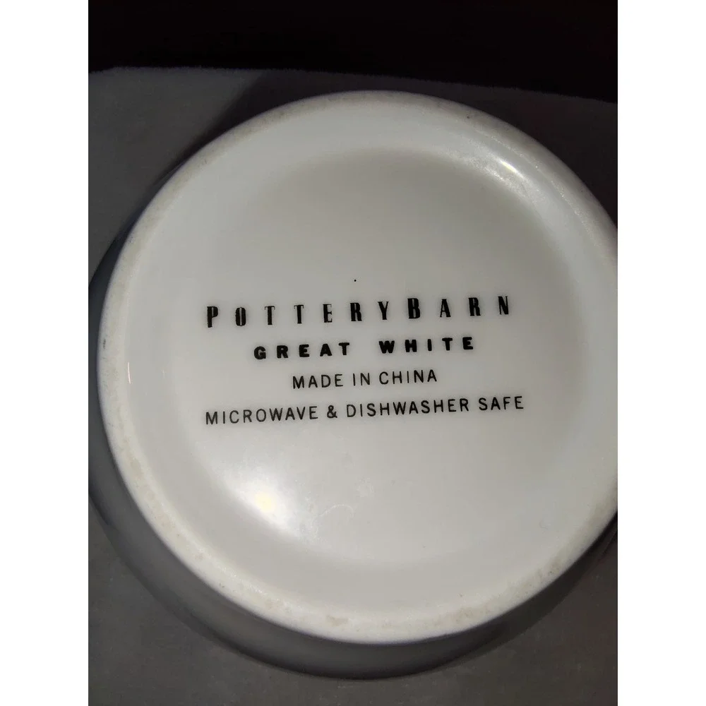 Pottery Barn Great White Coffee Mug Porcelain Large White Latte Cup 18oz